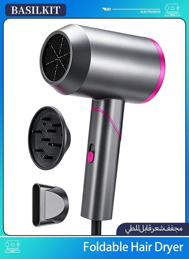 2000W Professional Ionic Hair Dryer - Fast Drying Blower Hair Dryer with Thermo-Control, Low Noise, 2 Speed 3 Heat, Includes Hair Diffuser and Concentrator for Perfect Styling