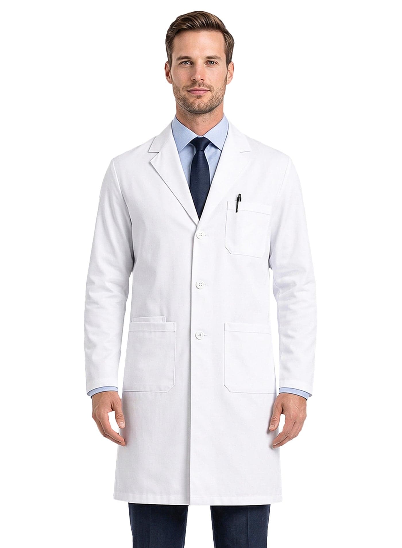 Mens Wrinkle Free Lab Coat White Laboratory Coat For Mens Long Sleeves Doctor Coat Soft Comfortable Professional Chemistry Coat