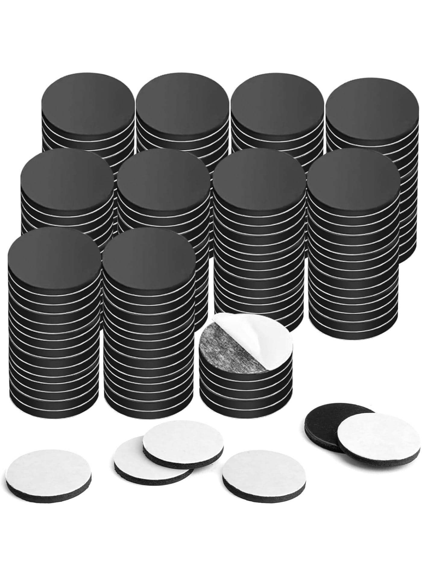 100 Pcs Magnetic Dots - Self Adhesive Magnet Dots (0.8" x 0.8") - Perfect for DIY, Art Projects, Whiteboards & Fridge - Flexible Sticky Magnets - Sheets is Alternative, Stickers, Strip, Magnetic Squares Dots
