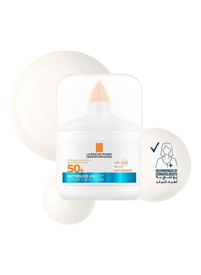 Anthelios UVAir Sunscreen Serum SPF 50+ with Niacinamide; Daily Facial Sunblock for Men/Women; Light as Air Texture with Invisible Finish for All Skin Types 50ML