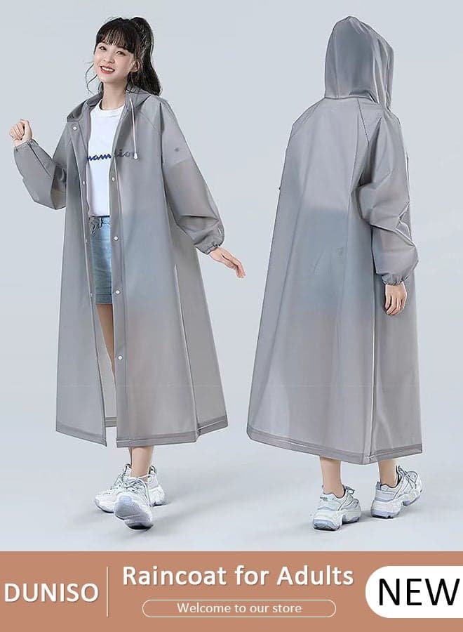 Raincoat For Men and Women Portable EVA Rain Coats Reusable Rain Poncho with Hood and Sleeves For Cycling Travelling Fishing Hiking Camping