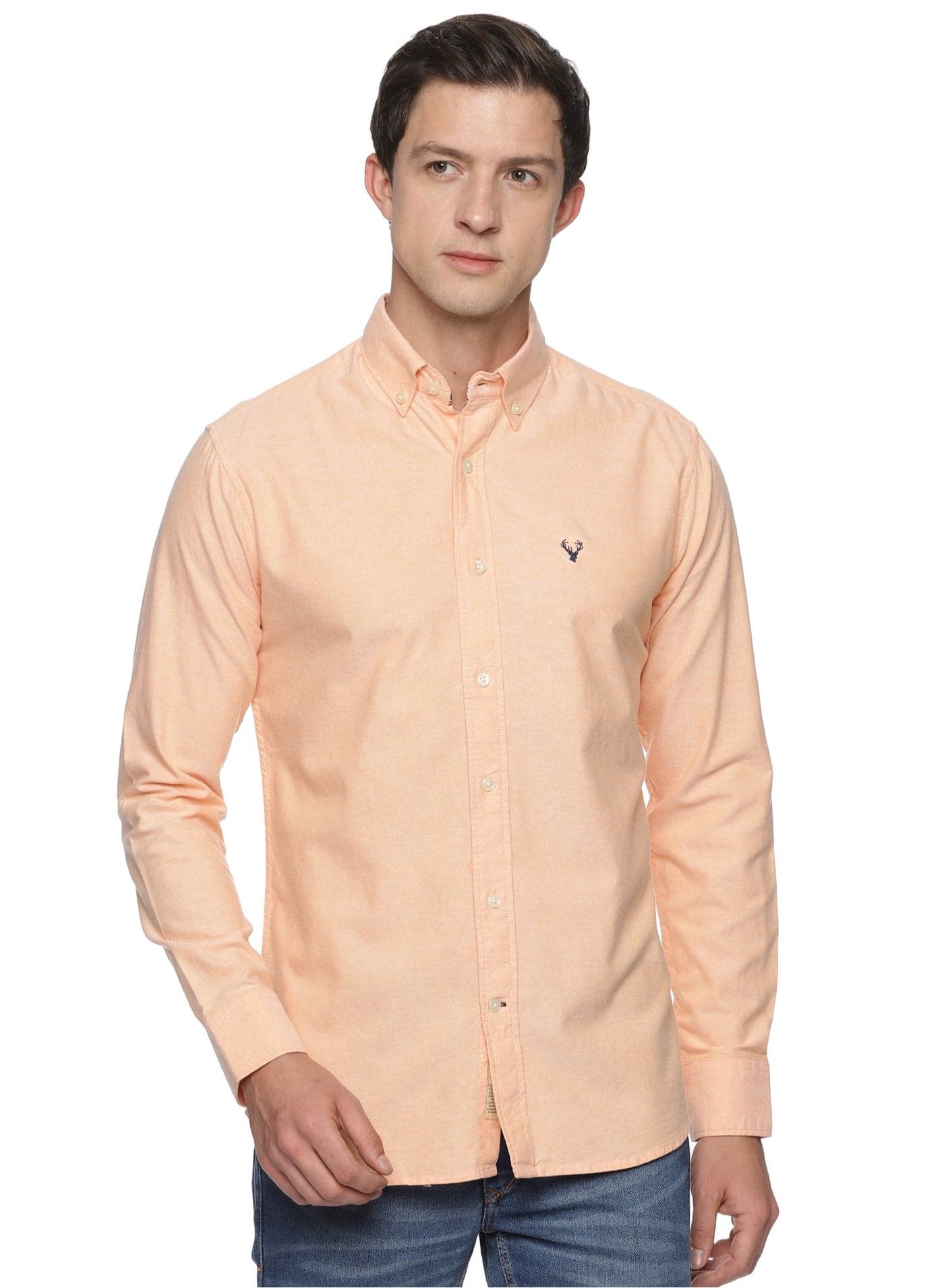 Men's Button Down Shirt | Casual Slim Fit Shirt | Long Sleeve Oxford Shirts For Men | Smart Fit Cuff - Orange