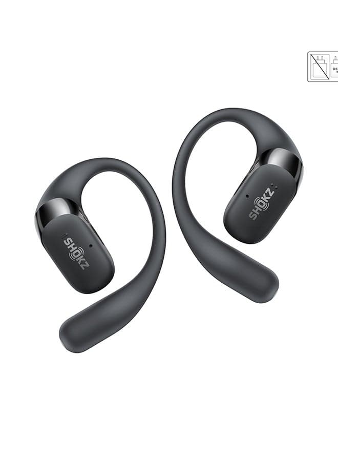 OpenFit 2+ Open-Ear Headphones, Dolby Audio Enabled, Comfortable Earbuds with Soft Ear Hooks, 48H Playtime, IP55 Water-Resistant, USB-C Fast Charging, Wireless Charging, Carrying Bag, Black Black