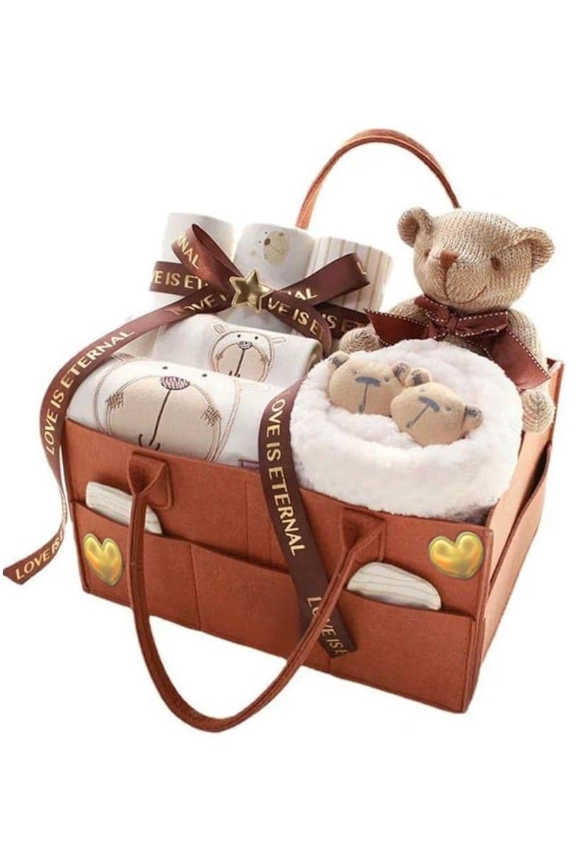 Newborn Gift Set for Baby Boy Girl Infant Gift Set Baby Gifts Premium Cotton Baby Clothes Accessories Set Fits Newborn to 3 Months Bear
