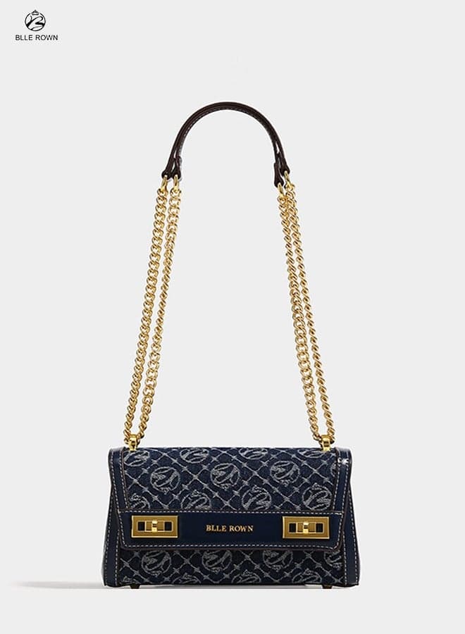 Luxury Branded Chain Crossbody Bags for Ladies Women's Handbag with Golden Lock Shoulder Bag for Office, Work, Commute, Daily Use