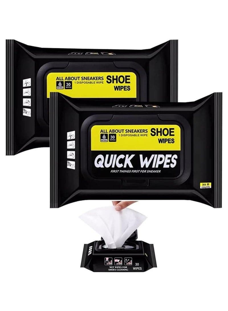 2-Pack Shoe Sneaker Wipes Cleaner Quick Wipes Disposable (Packing may Vary)