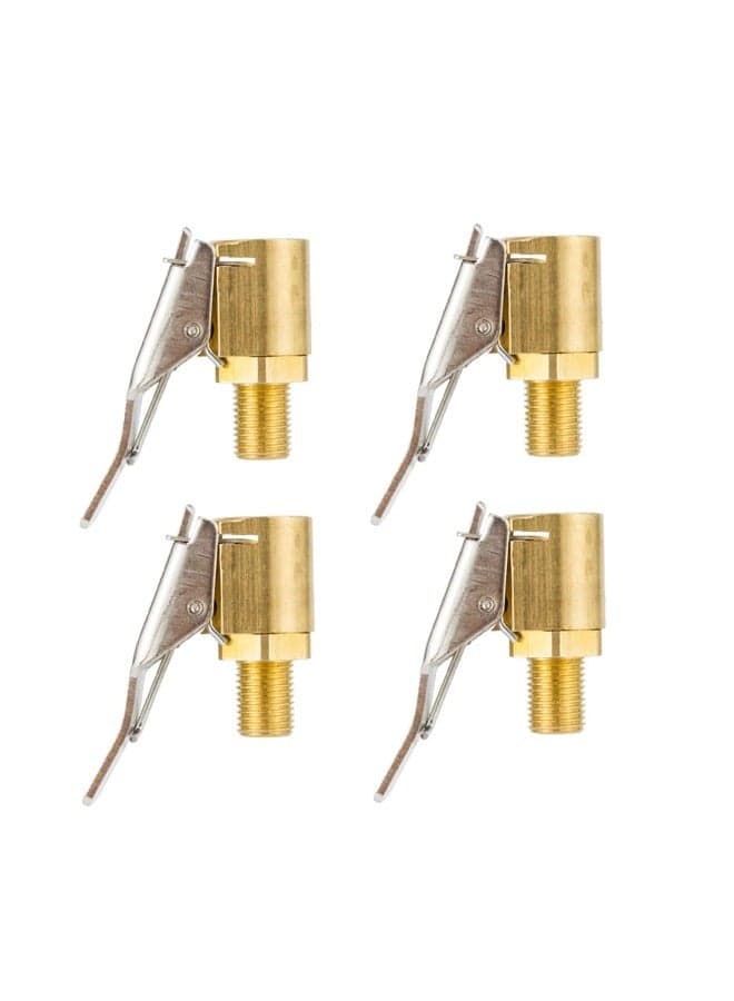 4pcs Car Tire Air Chuck Brass Open End Valves Air Pump Clips Tire Valve for Car Pump