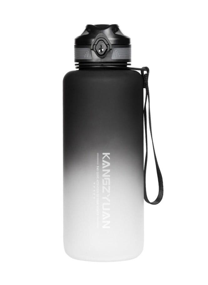 Sports Water Bottle 1500ML High Capacity Protein Shaker Outdoor Travel Portable Leakproof Drinkware Plastic Drink Bottle BPA Free 1.5L Black and White