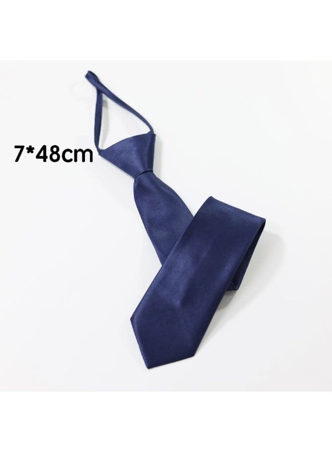 Men's Pre-Tied Adjustable Ties, Solid Color Mens Skinny Neckties - Easy Wear