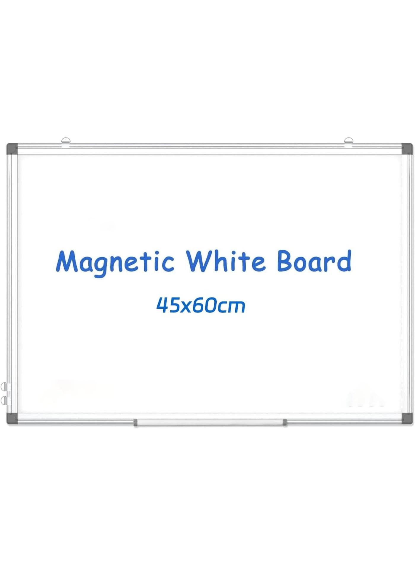Double-Sided White Board,45 x 60cm Dry Erase Board Magnetic Whiteboard for Wall,Hanging Mounted Whiteboard Silver Aluminium Frame for Home,School,Office,Kitchen