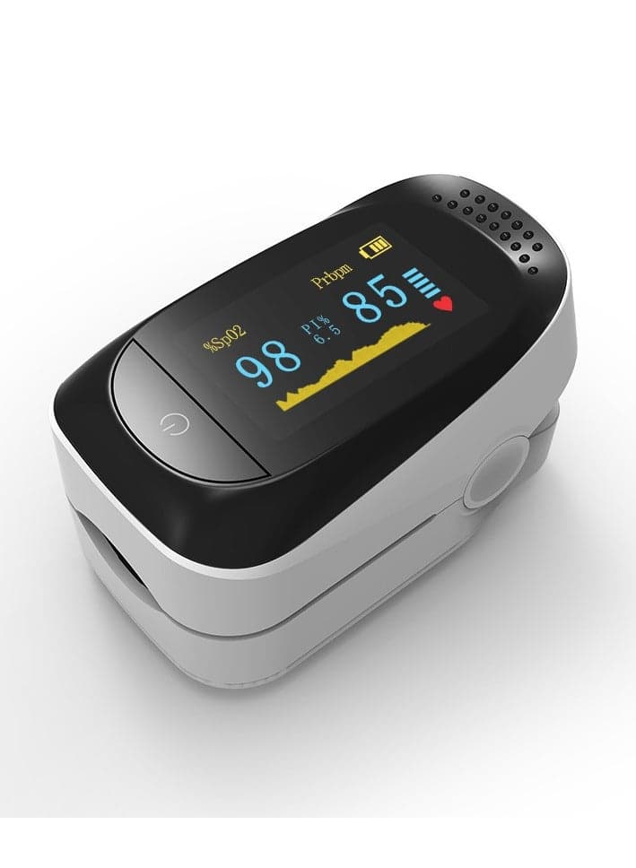 YUNSYE OLED Finger Pulse Oximeter, O2 Meter, White
