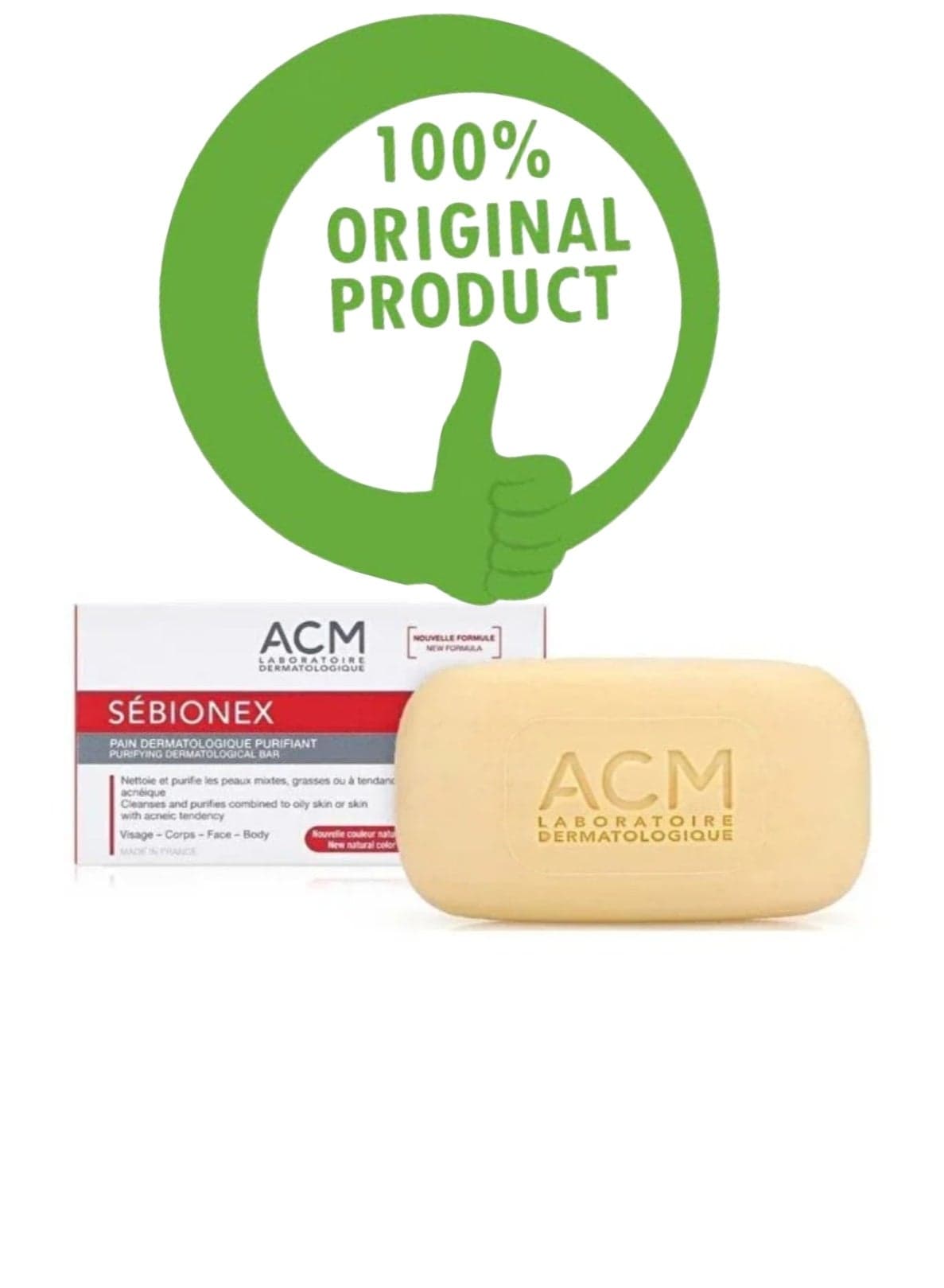 ACM Sebionex Purifying Dermatological Bar 100g | Cleansing Bar for Oily & Acne-Prone Skin | Regulates Sebum, Unclogs Pores & Prevents Breakouts | Dermatologist-Tested