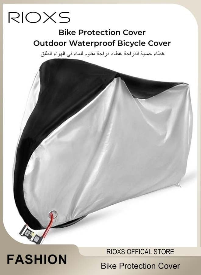 Bike Protection Cover Outdoor Waterproof Bicycle Cover Rain Sun UV Dustproof Windproof with Locking Hole Ideal for Mountain Bike Road Bike