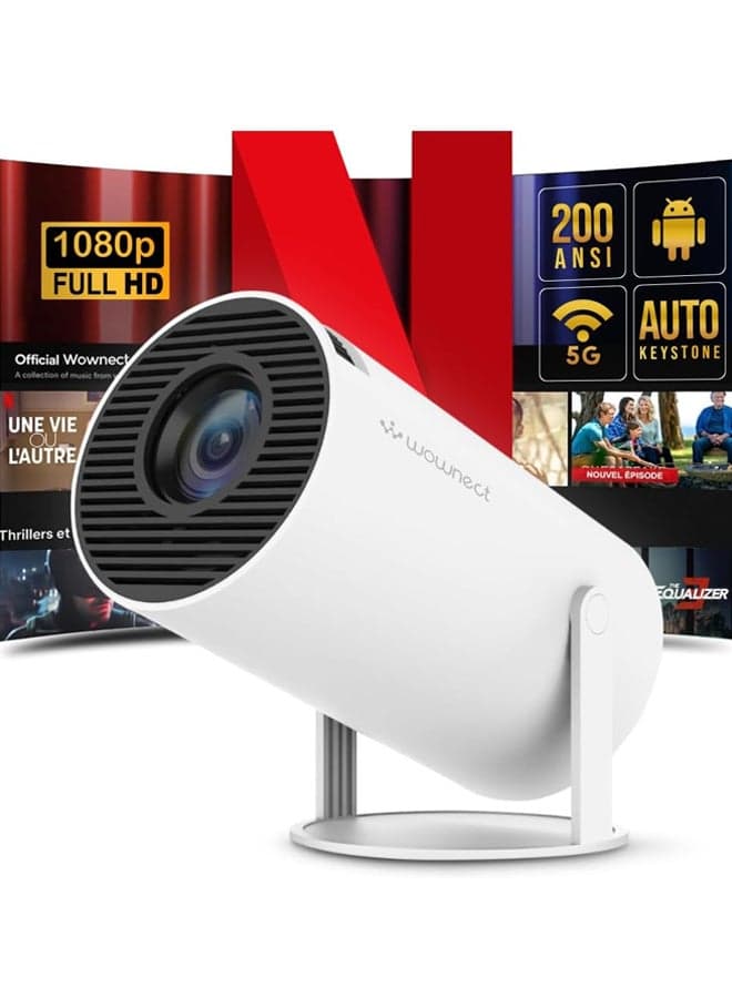 HY300 Android 5G Wifi Smart Portable Projector 1280 720P Full HD Office Home Theater Video Mini Projector Optical specifications PROJ-WO-87-AN White
