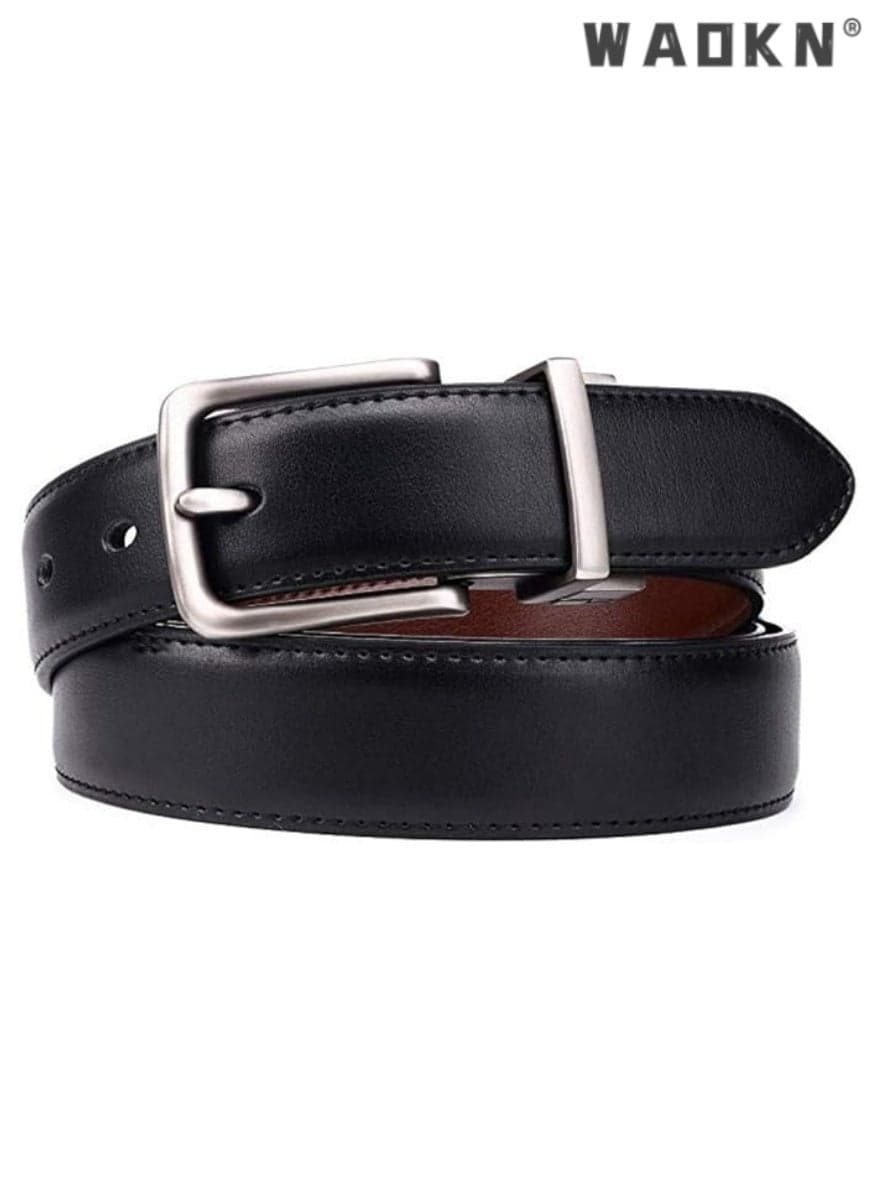 Leather Dress Belts for Men, Men's Casual Jeans Belts, Classic Work Business Dress Belt,stainless Steel Buckle Top Layer Genuine Leather Belt,Classic yet fashionable men's cowhide belt with a rotating buckle,vintage Casual Jeans Work Business Belt