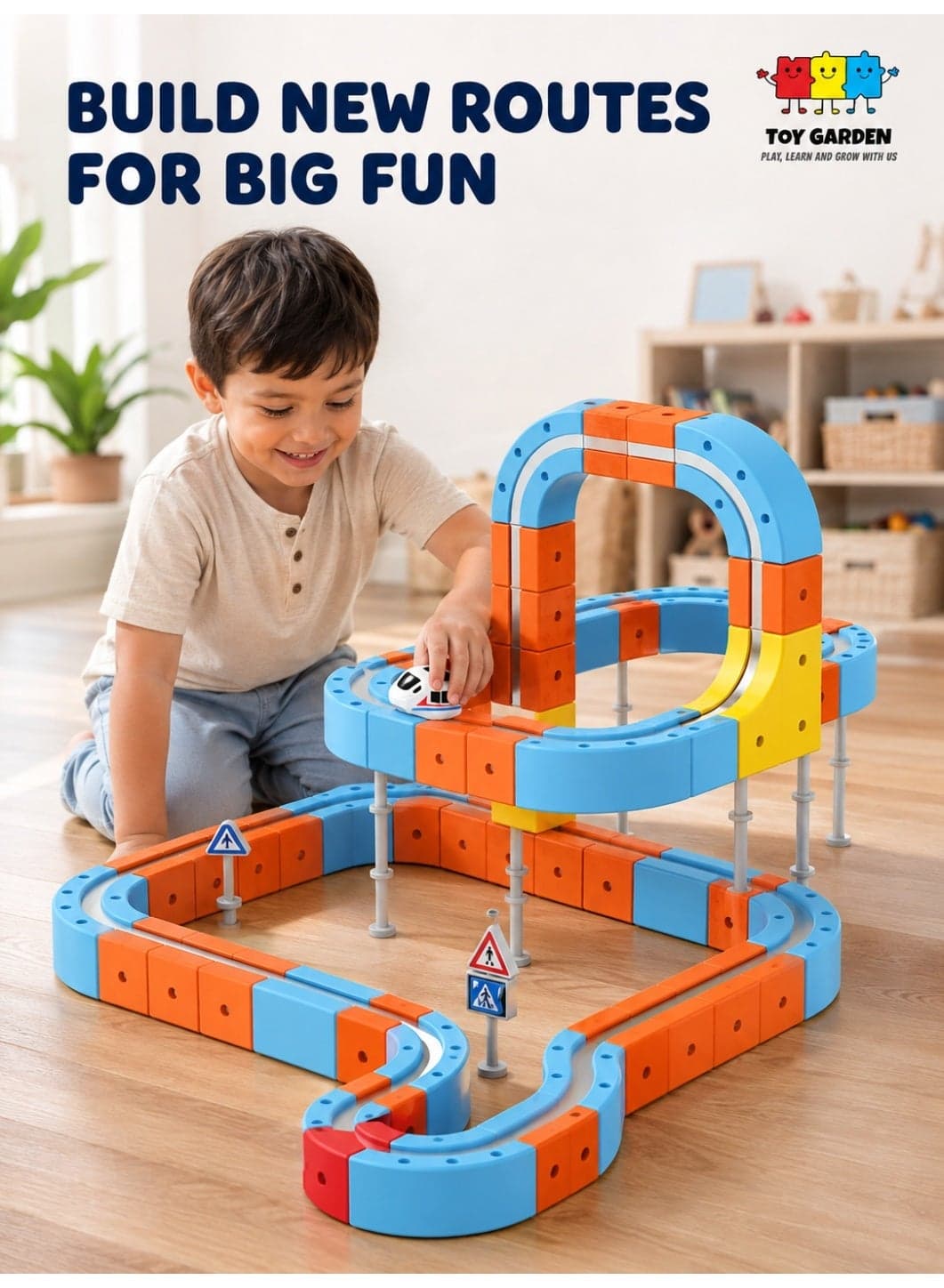 80 Pieces Electric Train Set Toy for Boys and Girls Cube Track Magnetic Block with Gift 3D Train Flexible Car Racing Track Children High Quality Educational Building Set Creative Learning Gift Set