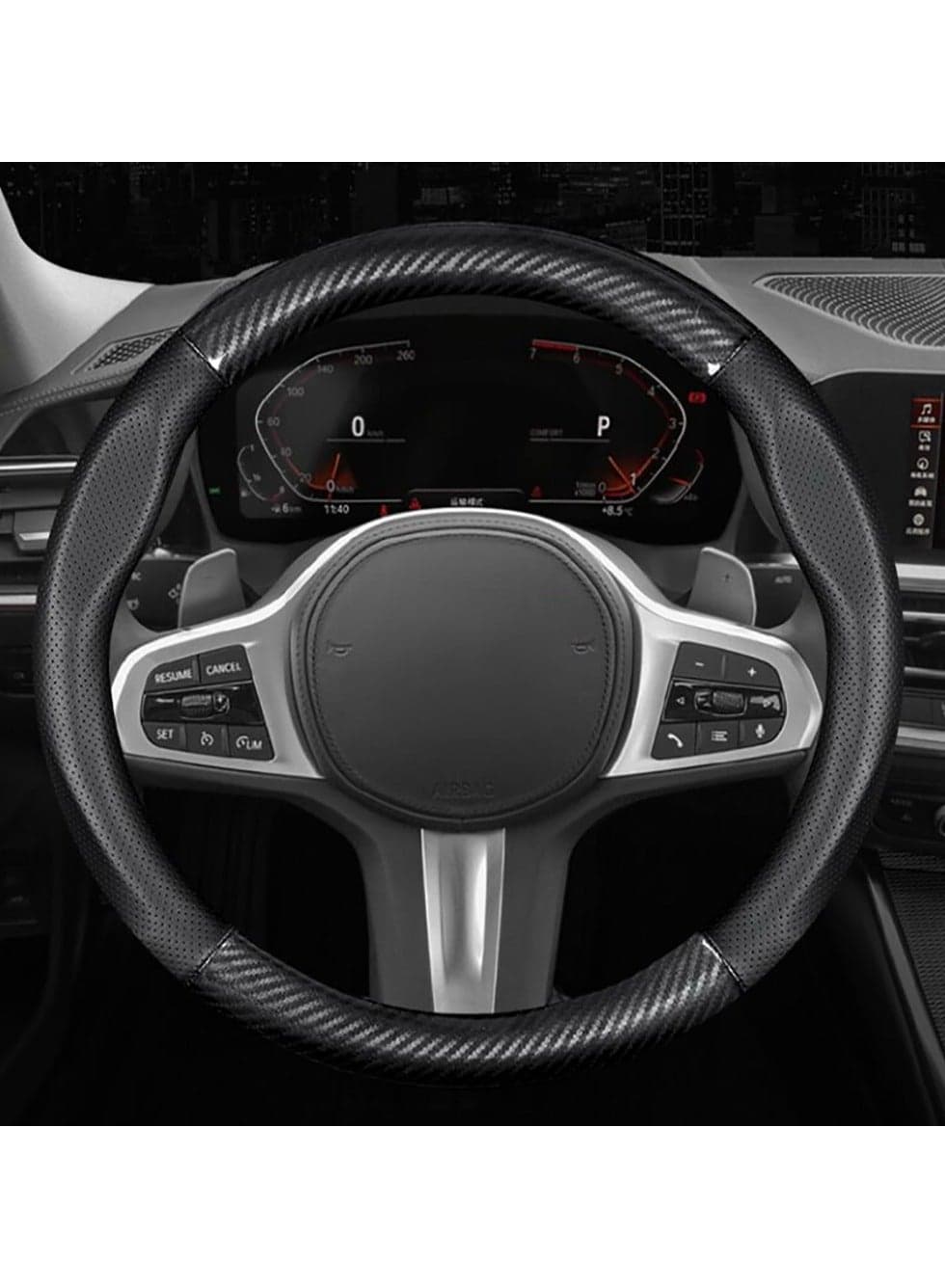 Universal Car Steering Wheel Cover Non-Slip Protector Classic O Shaped 15 Inch 38cm