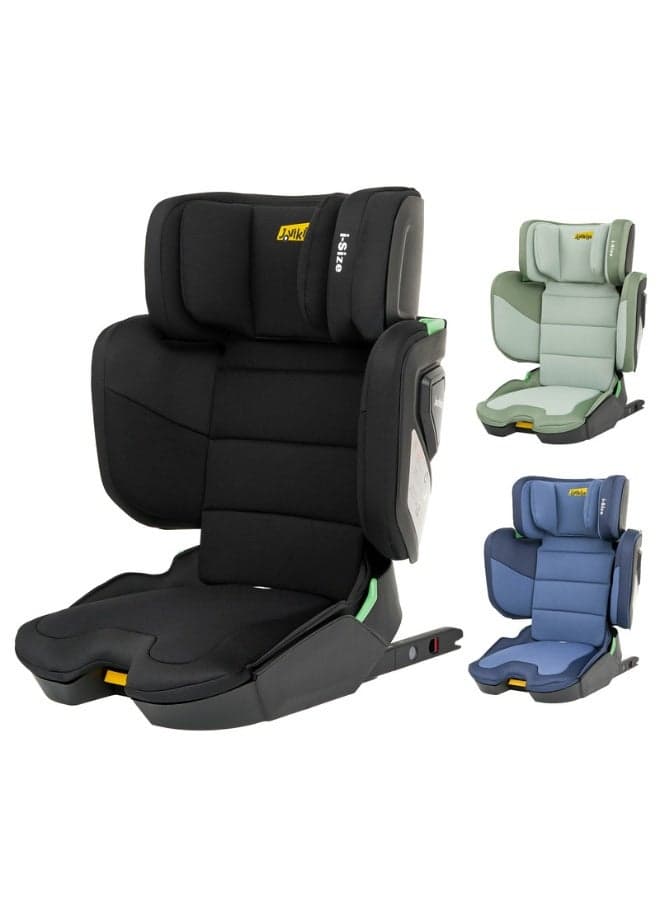 Jovikids Rober I-Size Booster Seat 100–150 Cm (3–12 Years) Isofix+Foldable Adjustable Heightandwidth Ece R129/E4 Certified Cabin Size Portable And Travel-Friendly Removable And Washable Cover Black
