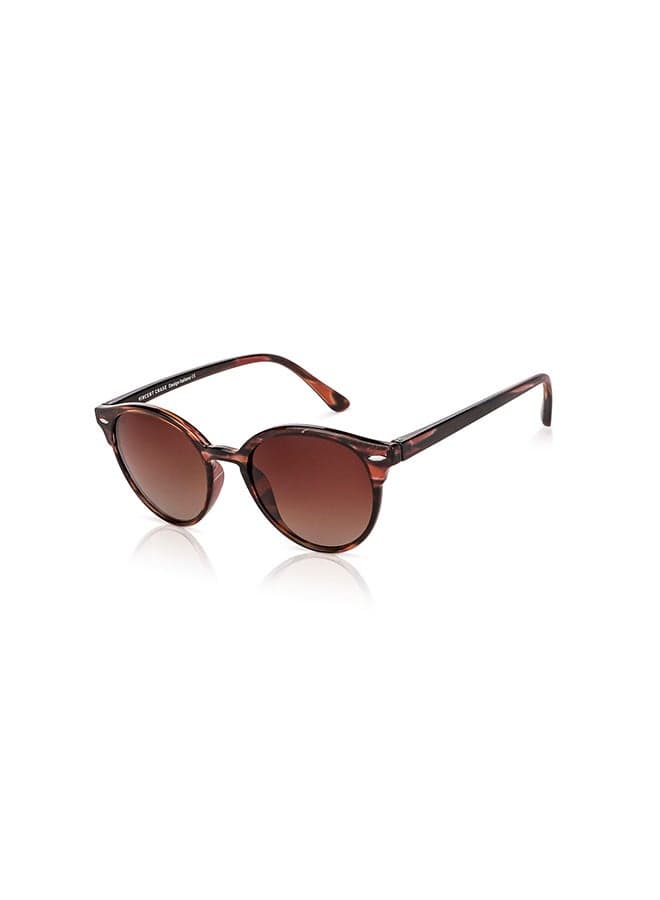 Unisex VINCENT CHASE By Lenskart | Mirage Full Rim Round Polarized & UV Protected Sunglasses For Men & Women VC S12585 - 51mm - Brown