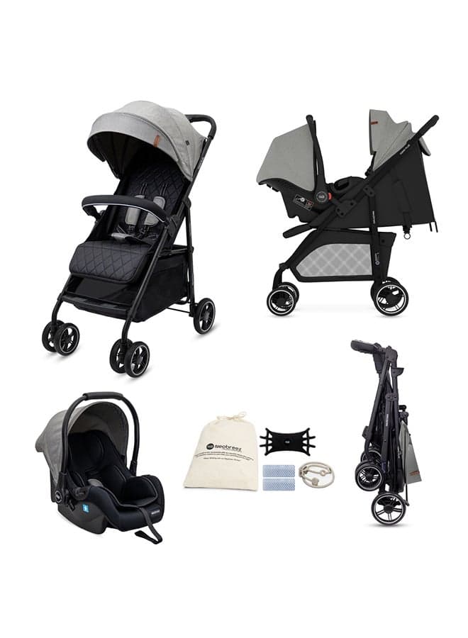 Neobreez VOMX1 PLUS 2 in 1 Travel System Stroller, Compact&Quick Fold Baby Stroller, Travel Stroller, Pushchair, Toddler Baby Trolley, Waterproof UPF 50+Canopy,0-4yrs,22kg,3yrs Warranty