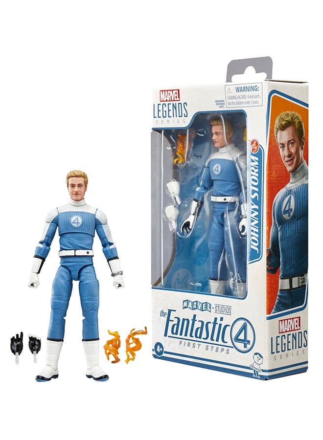 Marvel Legends Series Johnny Storm, The Fantastic Four: First Steps Movie Collectible 6 Inch Action Figure Toy
