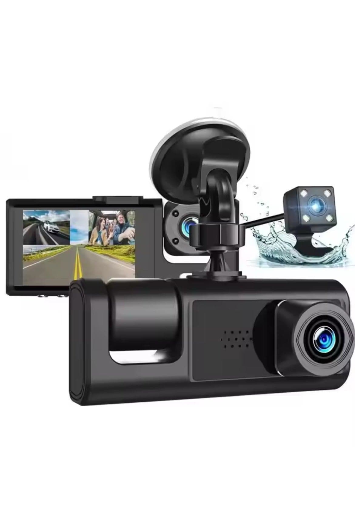 Car Camera Suction Cup Type Dash Cam Front and Inside 1080P FHD Dash Camera with 140 Degrees Wide 24 Hours Parking Monitor Loop Recording Motion Detection Easy to Install