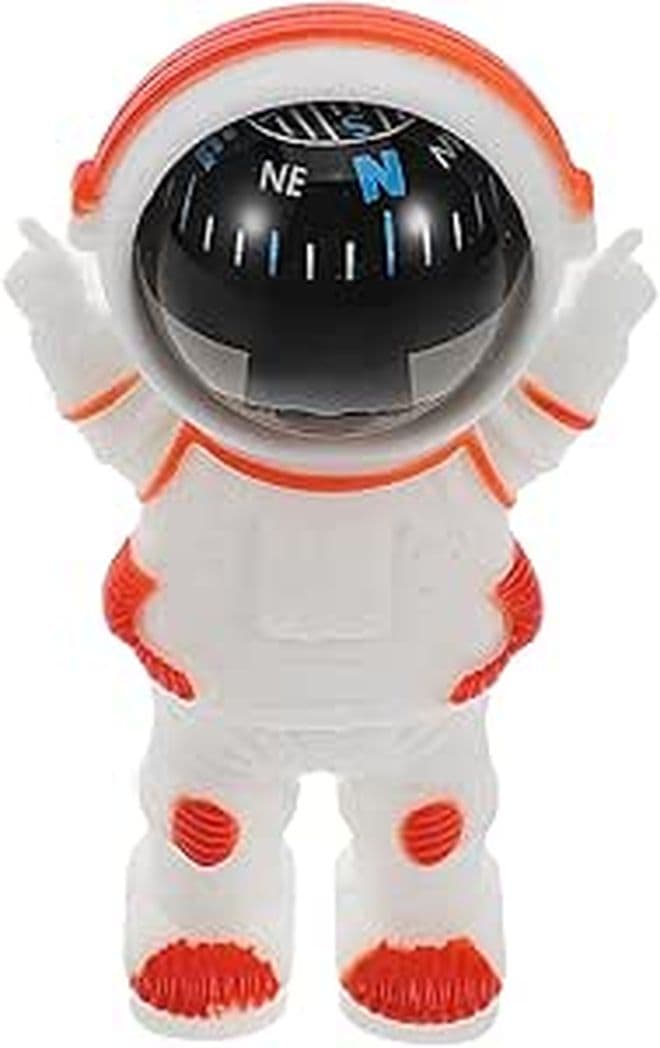 Orange Astronaut Car Compass High Precision Dashboard Mini Vehicle Decor