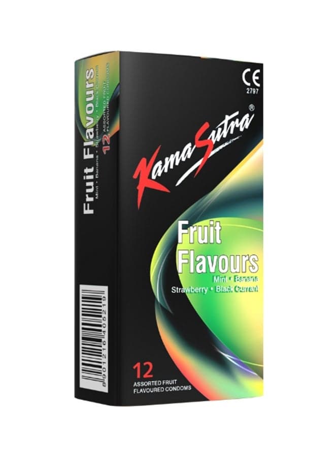 Assorted Fruit Flavoured Condoms Pack of 12