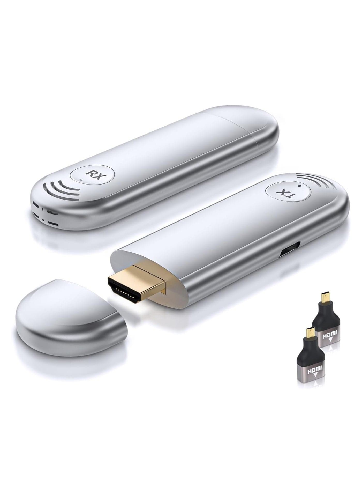 Wireless HDMI Transmitter and Receiver, Wireless HDMI Extender 4K Supported, 1080P HD Video Output, 100FT Range, 2.4G&5G, for PC/Laptop/Camera/HDTV/Projector/TV Box, No App/Bluetooth Needed