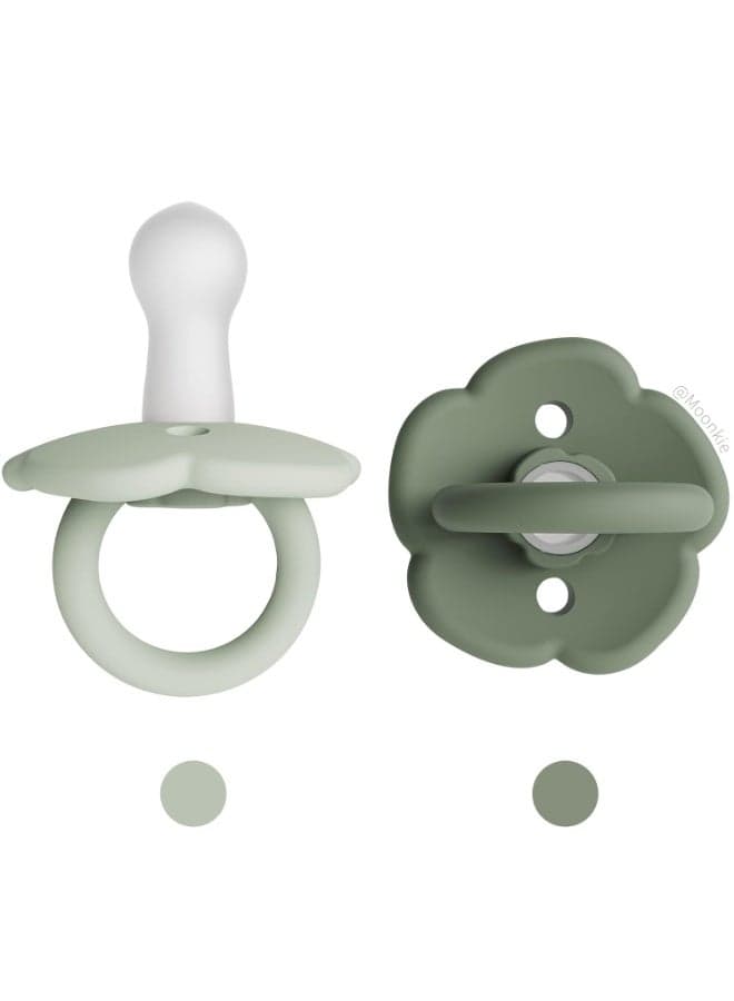 Moonkie Avent Soother Set of 2 | One-Piece Design Baby Pacifier with Large Air Holes | BPA-Free Silicone | Safe for Babies 0-6 Months