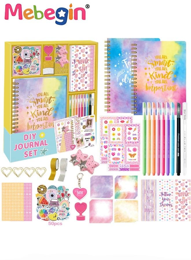 DIY Journal Kit for Girls with Varity Accessories,DIY Journal Set for Tween Teen Girls,Stationery Set,Scrapbook Diary Supplies Set,Journaling Art Crafts Kit,Ideal Gifts for 8+ Year Old Girl