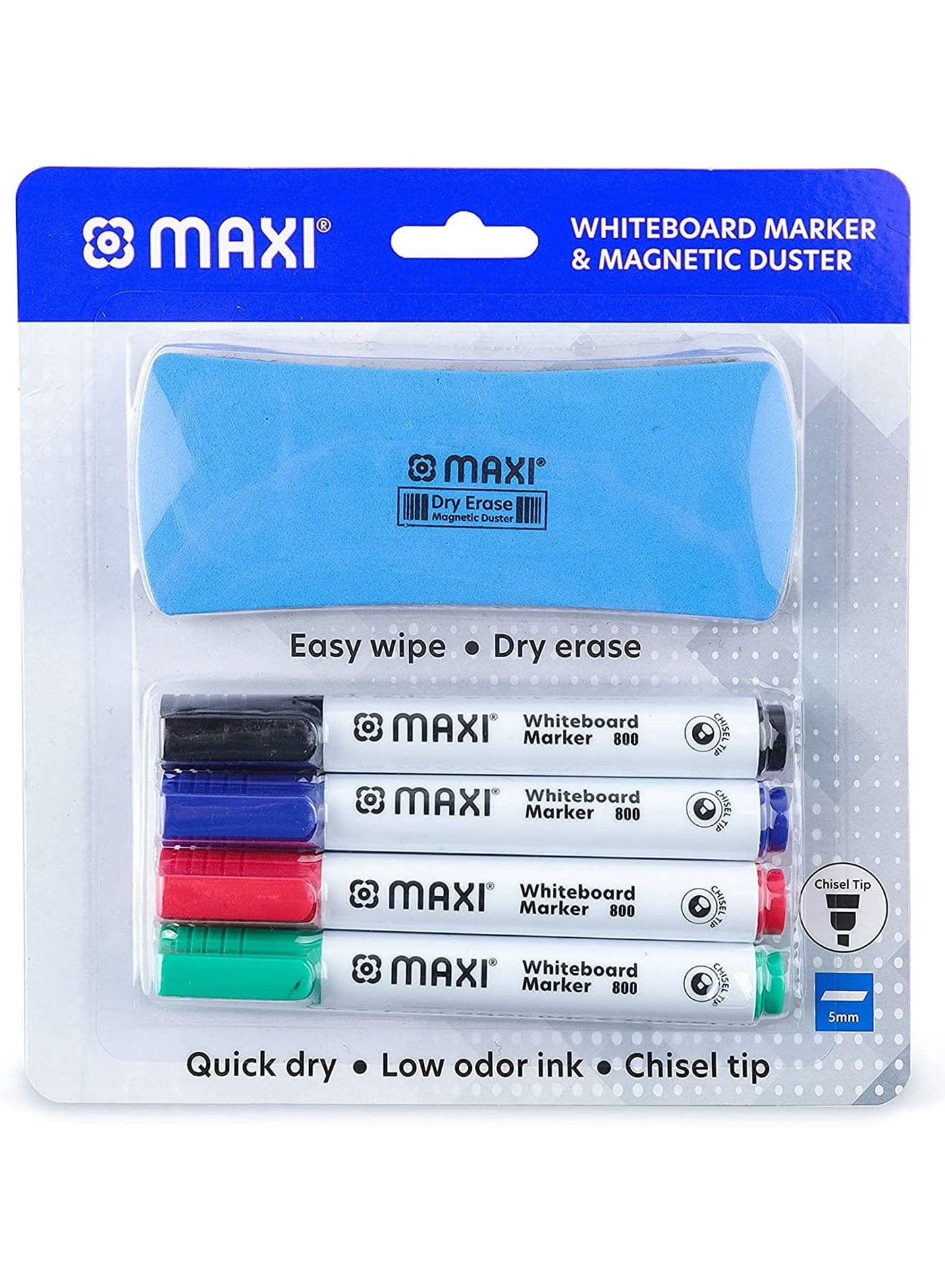 5-Piece Dry Erase Marker With Eraser Multicolour