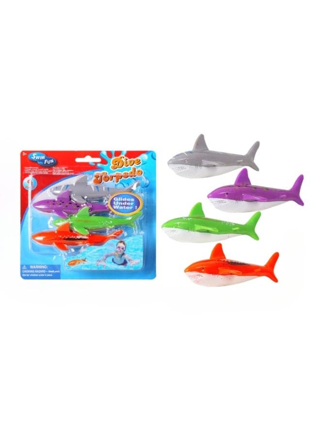 Diving Shark Toys 4 Pieces