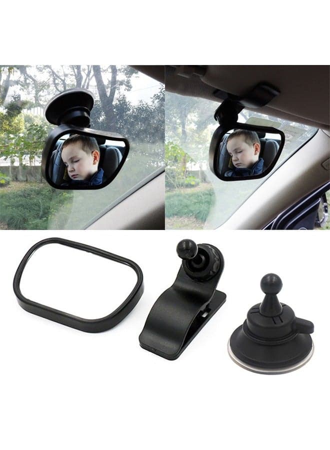 Automotive Interior Rearview, Dual-Purpose Baby Mirror, Wide Angle Convex Mirror for Infant Toddler Child Children, Backseat Adjustable Rearview, Clip-on or Stick on mirrors for Viewing Rear Passenger