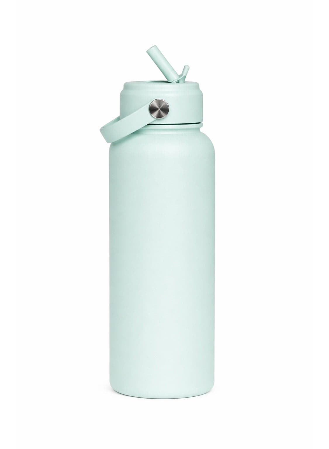 Sports Water Bottle, Insulated Stainless Steel Thermal Water Bottle with Straw Lid, Leak Proof Double Wall Thermos for Hot and Cold Drinks, Wide Mouth, 500ml, Ideal for Gym, Office, School, Camping White