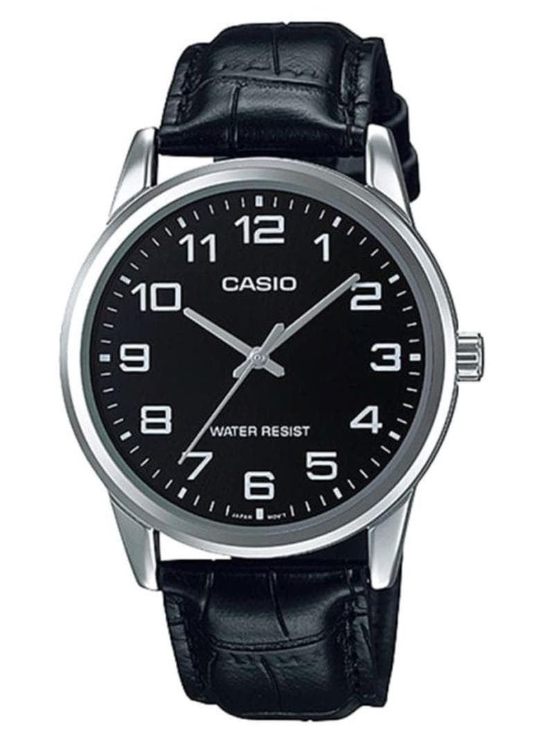 Men Dress Water Resistant Analog Watch MTP-V001L-1BUDF - 38 mm - Black