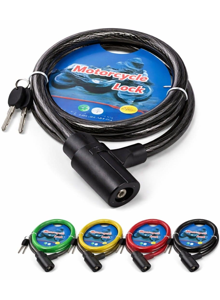 Bike Locks Cable Anti Theft Bicycle and Motorcycle Lock with Keys Heavy Duty Security Steel Wire Cable Lock for Scooter Gate Outdoor Use - Multicolor