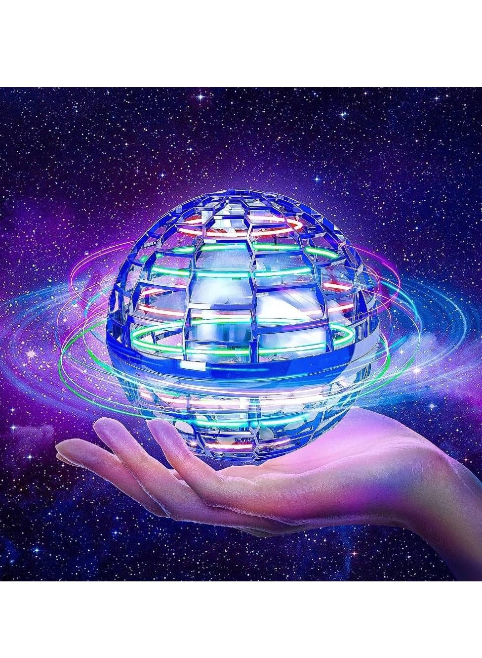 Flying Ball Toys, Flying Orb Hover Ball, 360° Rotating Cool Fidget Toys, Mini Drone Flyorb Toy with Built-in RGB Light Gift Safe for Kids Adults Magic Flying Toys Outdoor Indoor