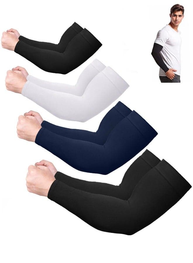 4-Pack Arm Sleeves for Women Men Youth|UPF 50 Arm Warmers UV Sun Protection Arm Cooling Sleeves, One Size Sun Protection Arm Sleeve Cover Tattoo