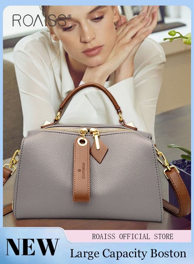 Women Stylish Handbag with Top Handle, Large Capacity Shoulder Bag with Adjustable Strap and Zipper Closure, Elegant Chic Crossbody Bag for Ladies, Ideal for Dating, Shopping and Everyday Use