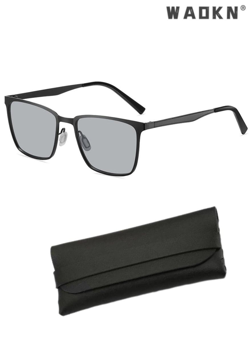 Men's Polarized Aviator Sunglasses, UV400 Protection Sun Glasses with Metal Frame,Fashion Anti-Glare Color Changing Glasses for Men Driving, Fishing, Golfing, Traveling, Gradient Grey Lens