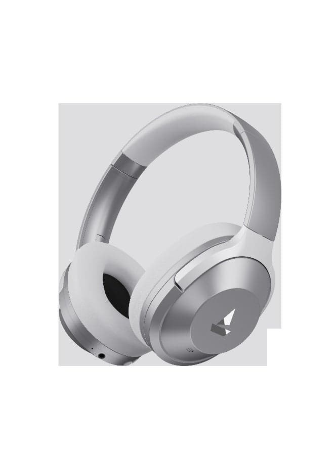 Nirvana 751 ANC w/ Hybrid Active Noise Cancellation(~33dB), 65Hrs Battery, Fast Charge, Ambient Mode, Integrated Controls, Bluetooth Headphones with Mic Sterling Silver