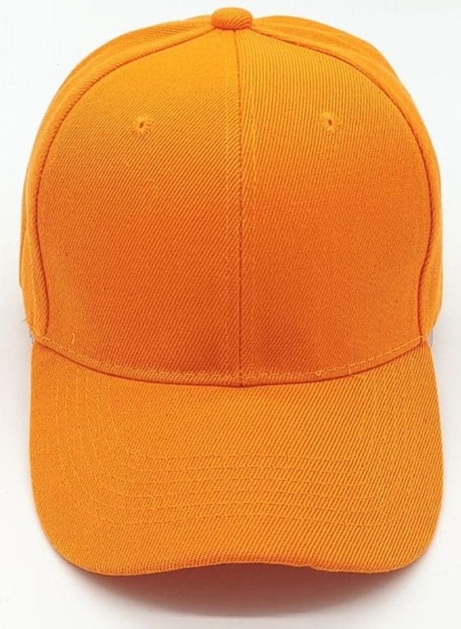 Classic Orange Polyester Baseball Cap - Adjustable Unisex Dad Hat for Running, Workouts, and Outdoor Activities
