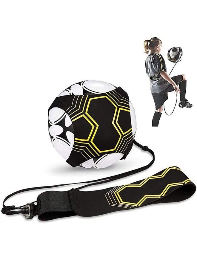 Football Kick Trainer Football Training Equipment Soccer Training Aid Football Skills Improvement Solo Practice for Kids Adults Hands Free Universal Fits All Size Footballs