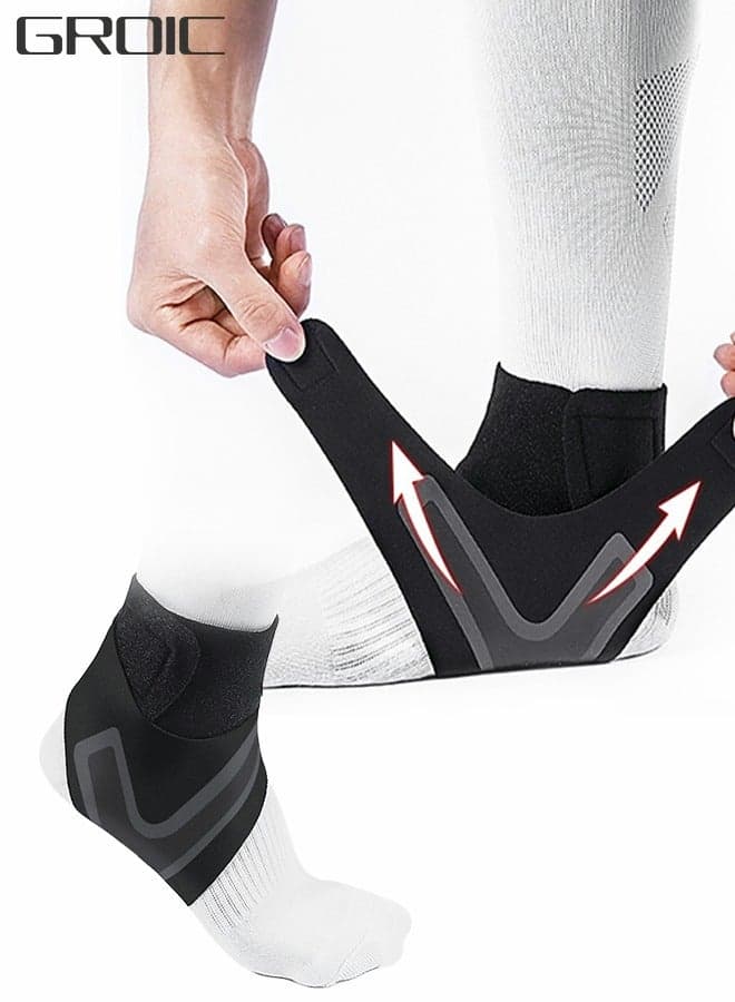 1 Pair Ankle Brace for Women & Men - Breathable Comfortable Adjustable Ankle Wrap, Ankle Support for Running, Basketball, Achilles, Minor Sprains, Joint Pain Relief, Injury Recovery, One Size Fits All