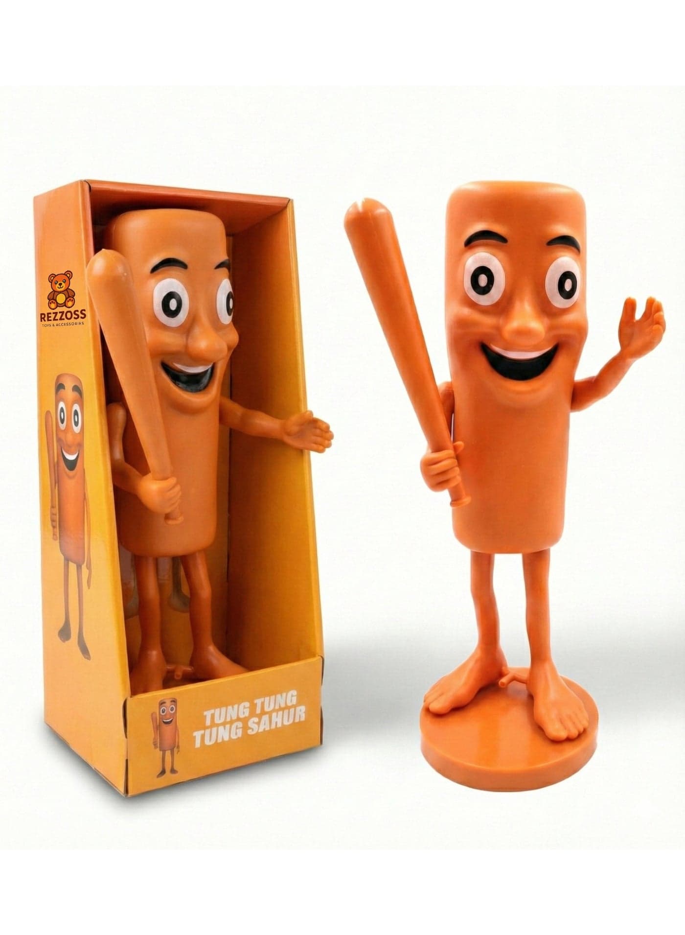 Italian Brainrot Toy 6 Inch – Tung Tung Tung Sahur Funny Sausage Character with Baseball Bat | 3D Printed Style Viral Internet Meme Collectible Figurine | Prank Gag Gift for Kids Teens Ramadan Eid Birthday