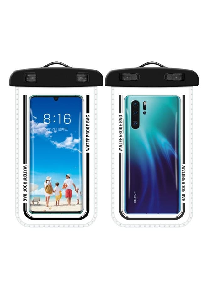 2Pcs Waterproof Phone Case Touch Screen ,Universal Swimming Dry Bag, Underwater Phone Protector Pouch Pv Cover For Phone Fit for up to7.2 inch,Versatile Phone Bag for Travel & Swimming(DDD7-2 black)