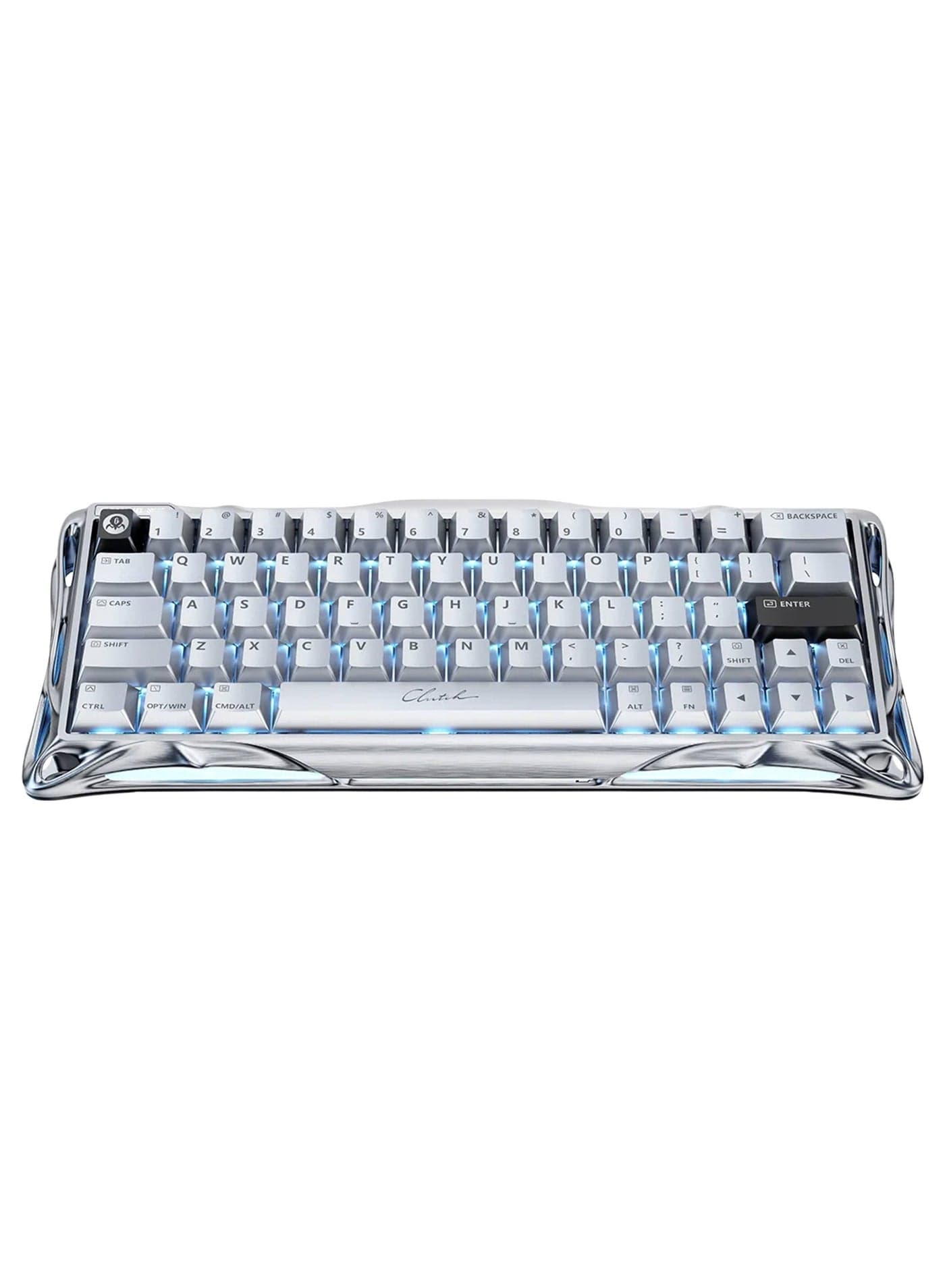 V60 Pro Chrome Silver Hall Effect Gaming Keyboard, 60% Compact Layout, Magnetic Switches, Adjustable Actuation & Rapid Trigger, 8000Hz Polling Rate, Hot-Swappable, Aluminum Frame, RGB Backlit, USB-C Wired Mechanical Keyboard
