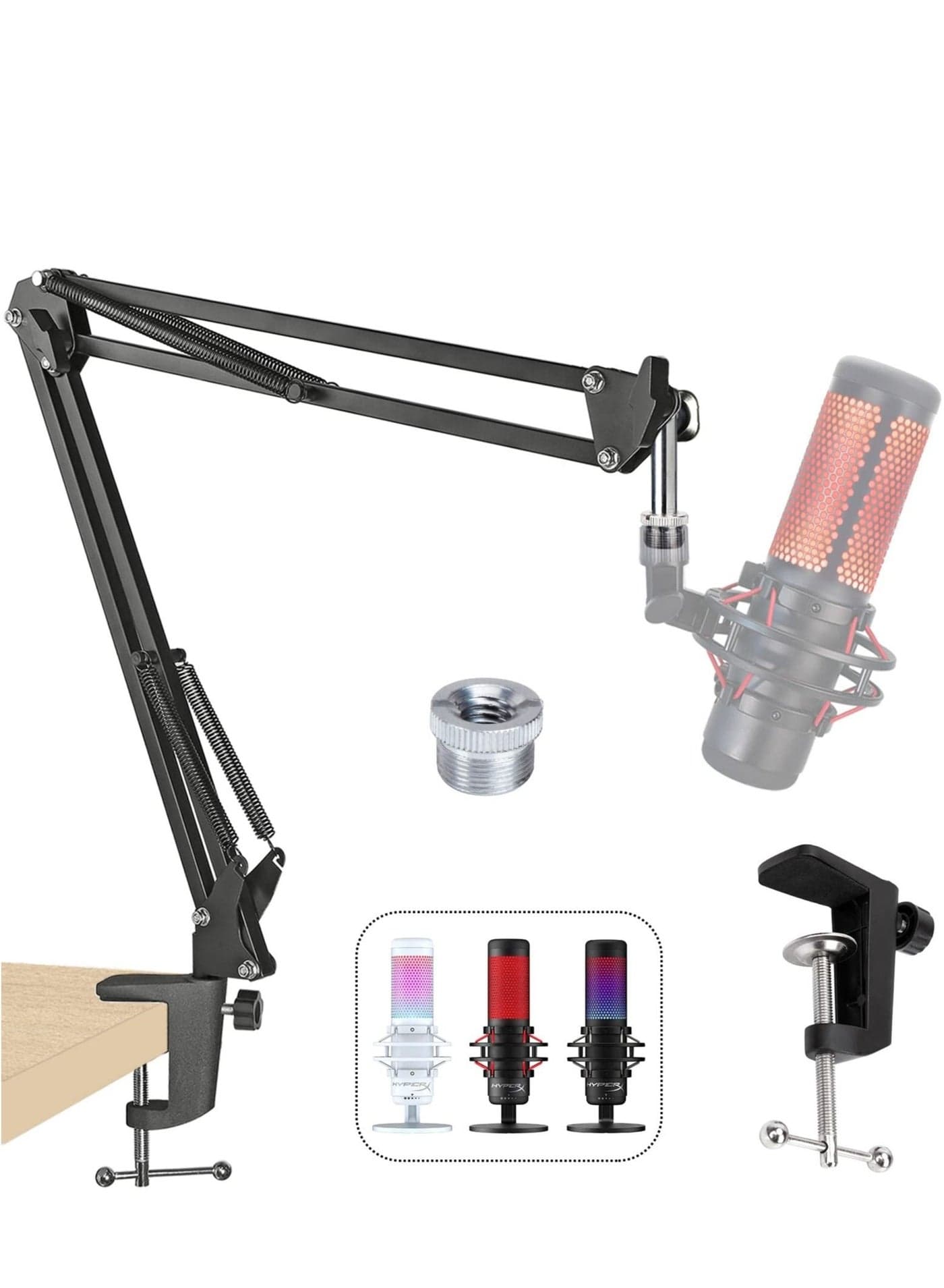 Boom Arm Mic Stand, Adjustable Suspension Boom Scissor Arm Stand for HyperX QuadCast, QuadCast S RGB USB Condenser Microphone(without Microphone)