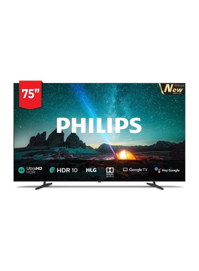 75 Inch 4k Uhd Google TV With Dolby Vision & Other Premium Features 75PUT7390/56 black